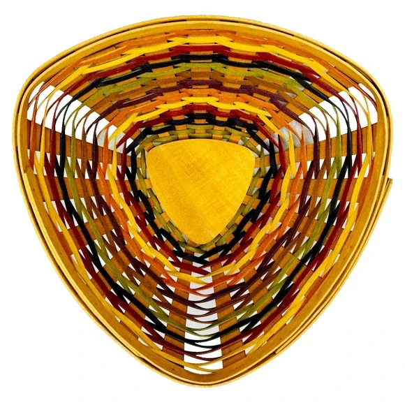 Longaberger Fiesta Chip & Dip Basket Set with Lidded Protectors 2008 Triangles - Picture 3 of 16